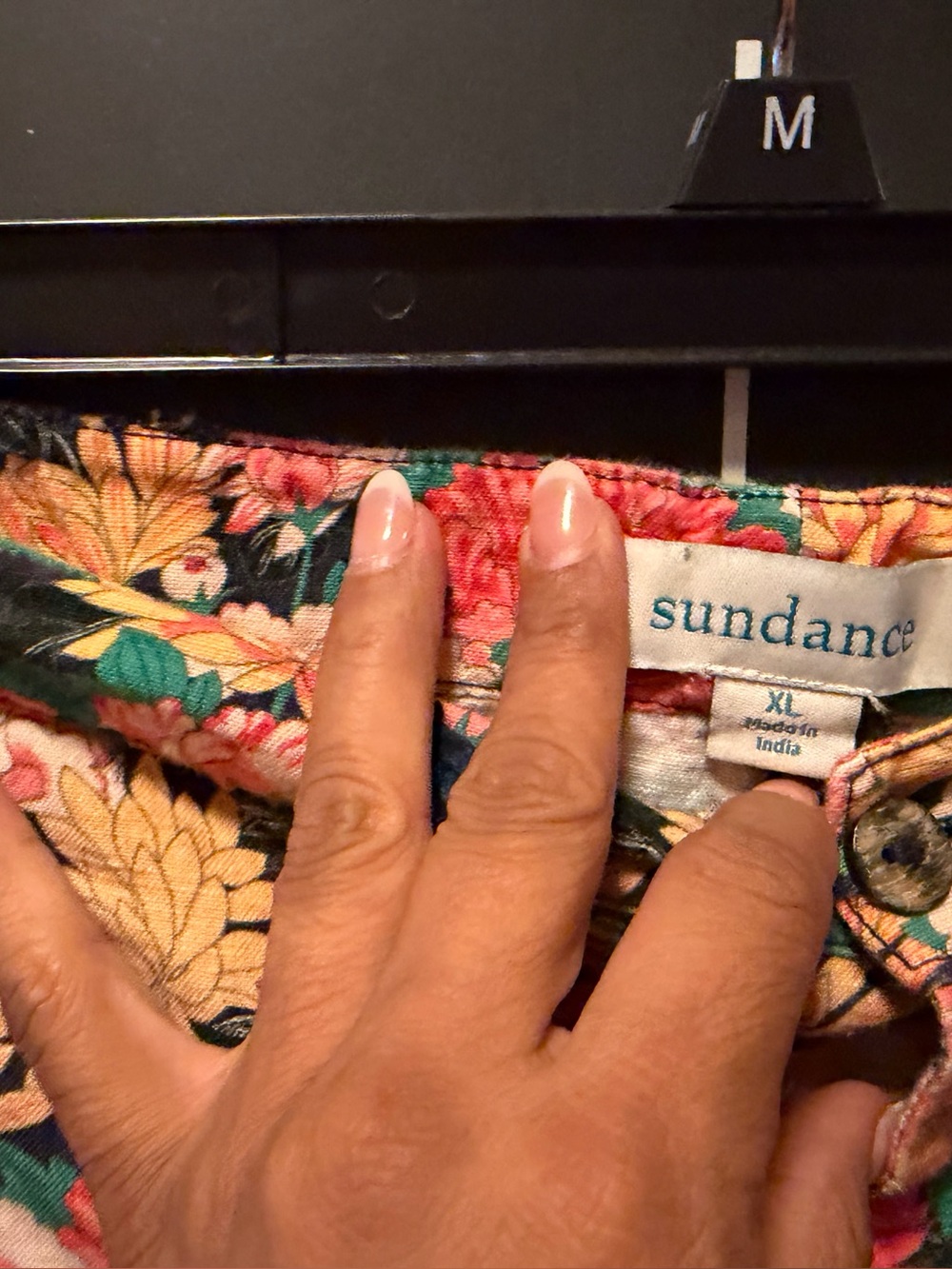 Sundance Button-Up Floral Shirt in Coral, Teal, Yellow and Black - Picture 2 of 2